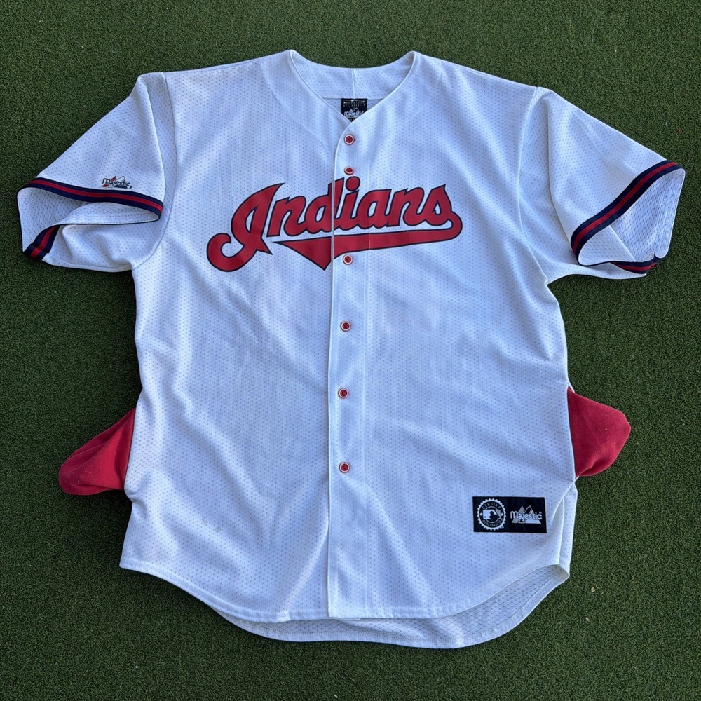 Cleveland Indians Jersey Mens XL MLB Baseball Ramirez 24 Majestic With Pockets
